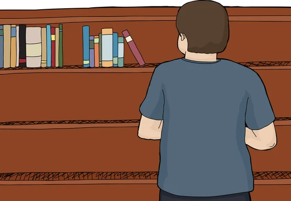 Männlich beim Betrachten von Büchern — Stockvektor