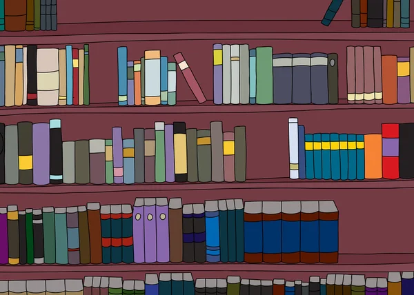Grote Cartoon boekenplank — Stockvector