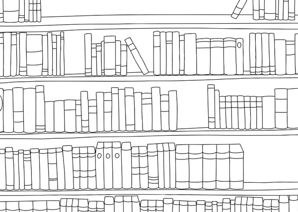 Aperçu de grande étagère avec des livres — Image vectorielle