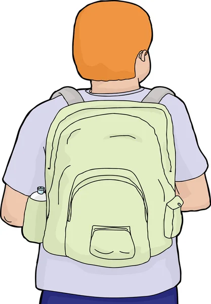 Arkadan görünüş sırt çantası ve kişi — Stok Vektör