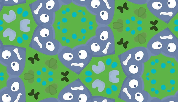 녹색 및 파랑 만화경 벽지 패턴 — 스톡 벡터
