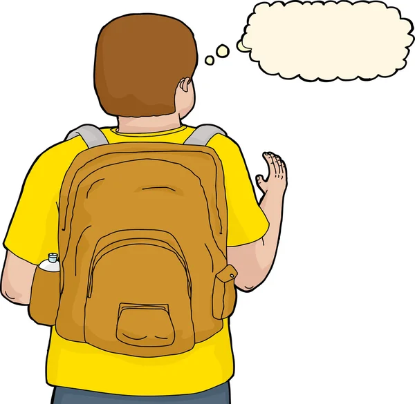 Isolated Person with Backpack Reaching Stock Illustration