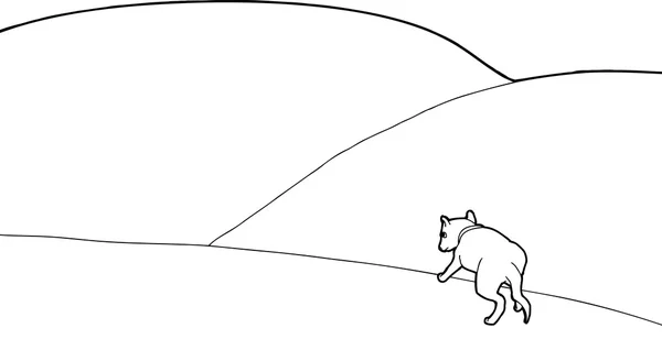 மலை மீது தனிமைப்படுத்தப்பட்ட நாய்க்குட்டி — ஸ்டாக் வெக்டார்