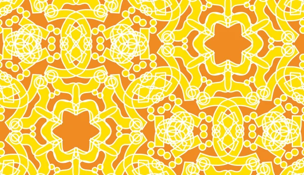 Kaléidoscope jaune répétitif étoiles — Image vectorielle