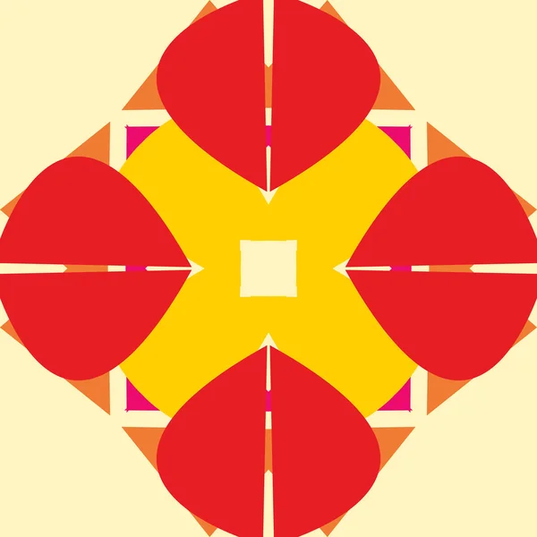 Rote und gelbe Fliesenmuster — Stockvektor
