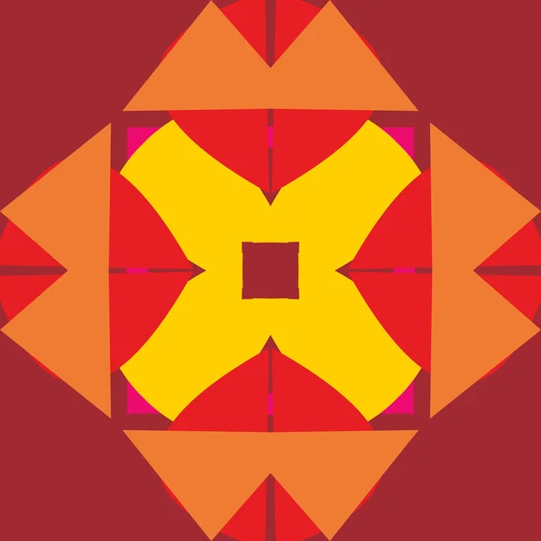 Patrón de azulejo rojo y naranja — Vector de stock