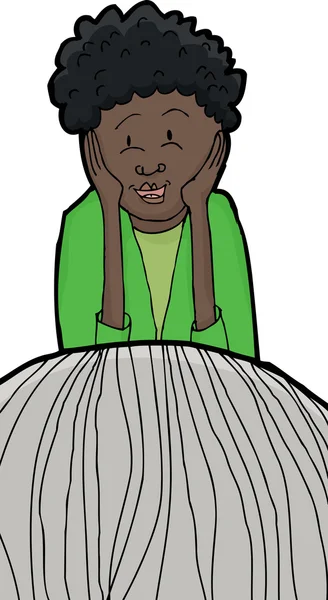 Lady in Green Escuchando a Friend — Vector de stock