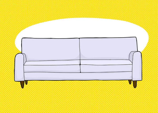 Graues Sofa über gelb — Stockvektor