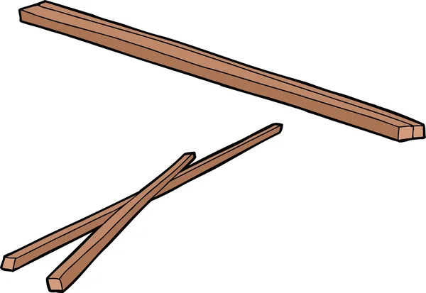 Palillos de madera de dibujos animados — Vector de stock