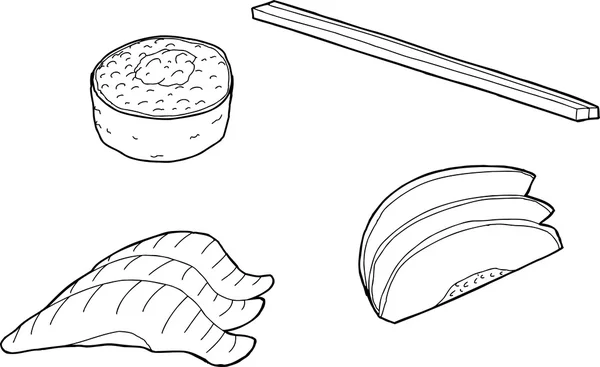 Comida tradicional japonesa — Archivo Imágenes Vectoriales