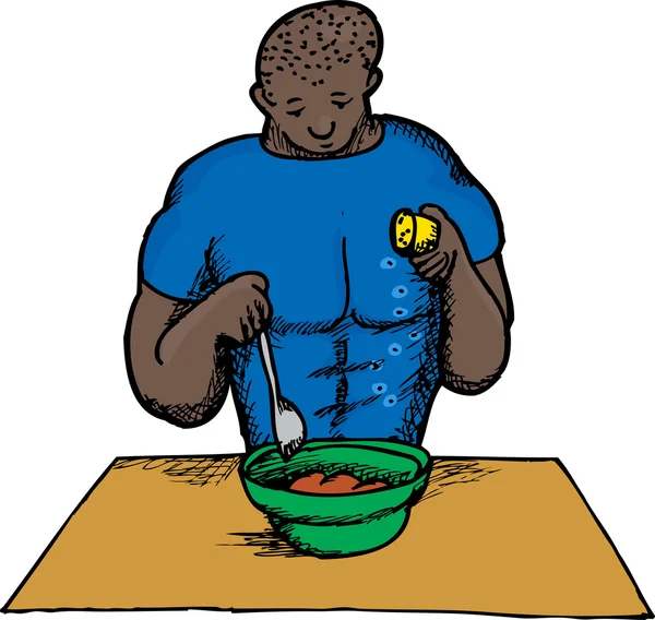 Az ember főzés elszigetelt rajzfilm — Stock Vector