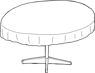 Outlined Table with Tablecloth