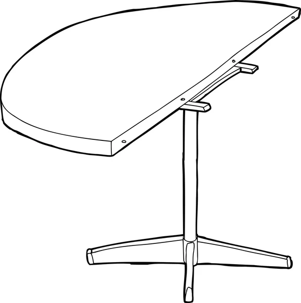 Outline of Round Table Half — Stok Vektör