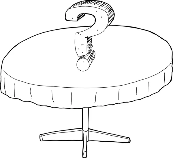 Cartoon Table With Question Mark — ストックベクタ