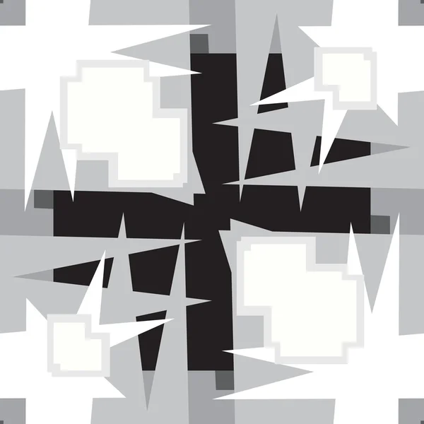 Seamless Gray Squares and Star Shapes — Stockvector