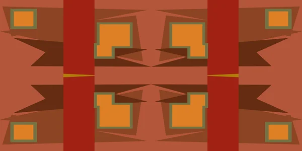 Modèle carré orange et brun — Image vectorielle