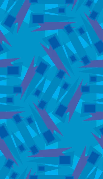 Patrón azul de triángulos y cuadrados — Vector de stock