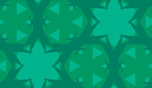 Green Star Abstract Kaleidoscope Pattern — Stock Vector