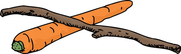 Ізольована морква і паличка — стоковий вектор