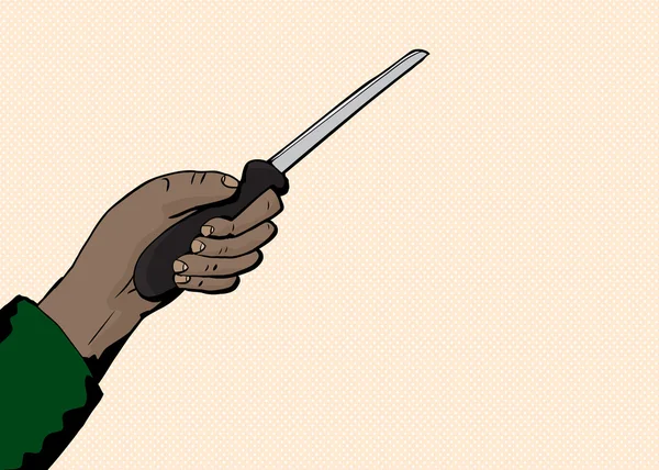 Cuchillo en mano — Vector de stock