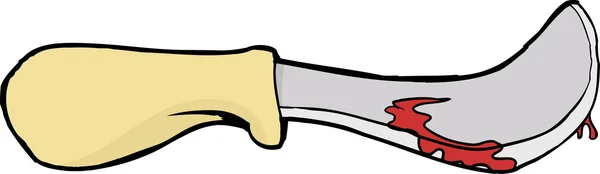 Bloody Skinning Knife Illustration — Stock Vector