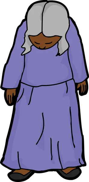 Ilustración de Bashful Senior Woman — Vector de stock