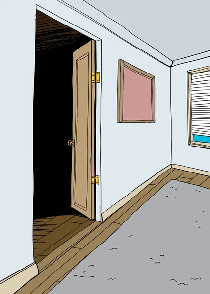 Chambre avec stores et meubles — Image vectorielle