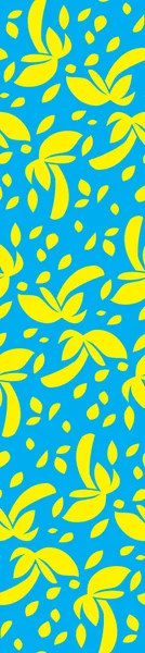 Fondo tropical inconsútil amarillo y azul — Vector de stock