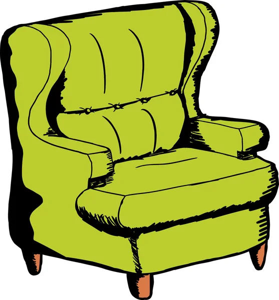 Elszigetelt zöld szék — Stock Vector