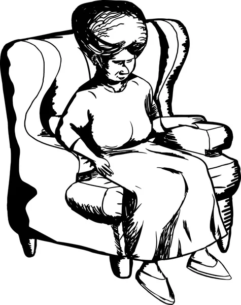 Femme mature dans la chaise — Image vectorielle