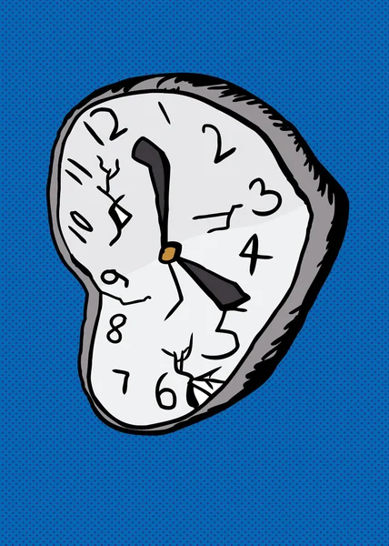 Reloj roto sobre azul — Archivo Imágenes Vectoriales