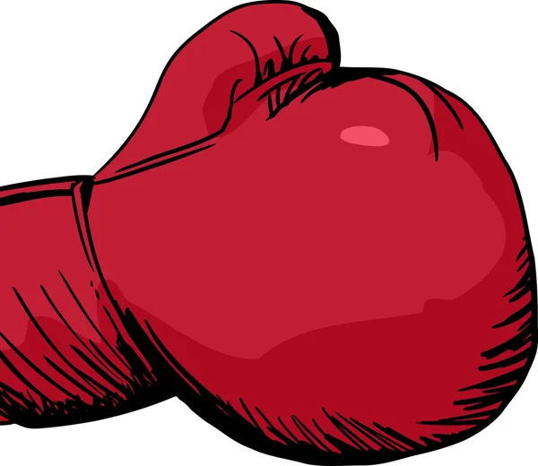 Närbild på röda boxning handske — Stock vektor