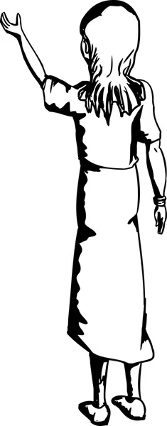 女子举重物的轮廓 — 图库矢量图片