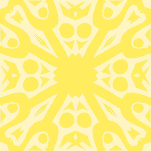 黄色の装飾的なタイル パターン — ストックベクタ