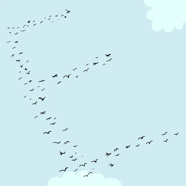 Fågel-formationen i E — Stock vektor