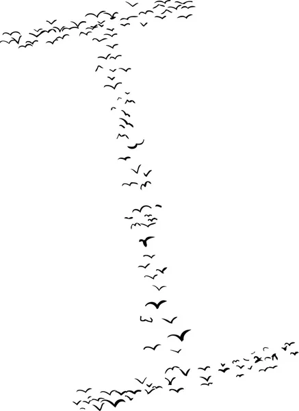 Ptak formacji w I — Wektor stockowy
