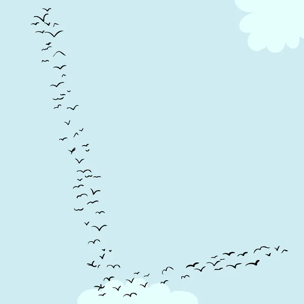 Bird Formation In L — Stock Vector
