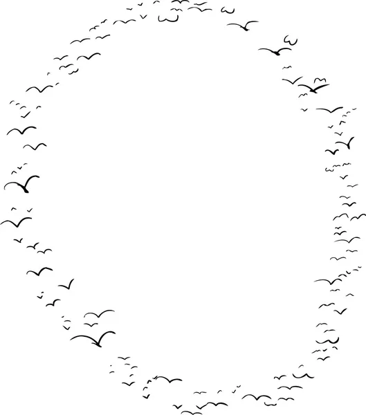 Formazione di uccelli in O — Vettoriale Stock