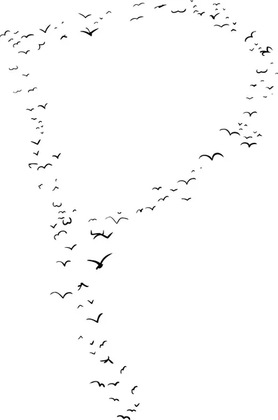 Ptak formacji w P — Wektor stockowy
