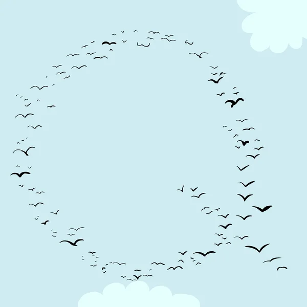 Bird Formation In Q — Stock Vector