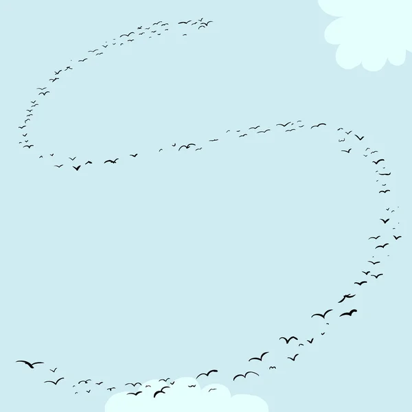 Bird Formation In S — Stock Vector