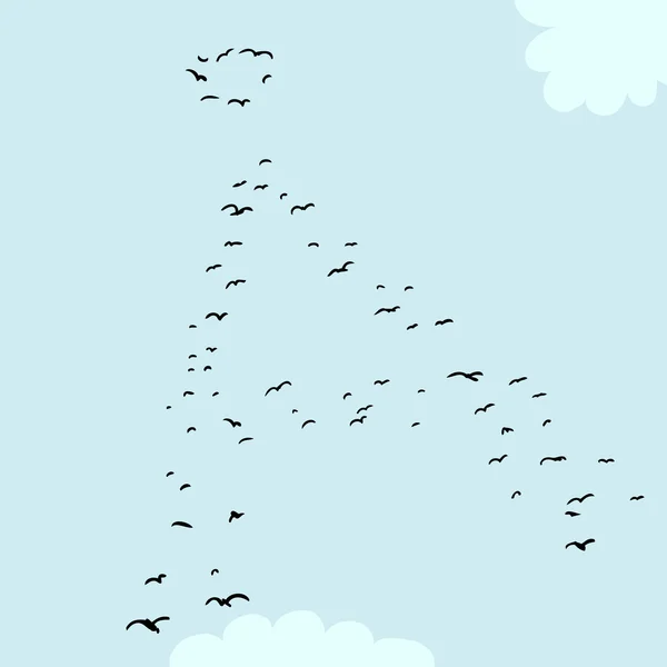 Vogel vorming In geringd A — Stockvector