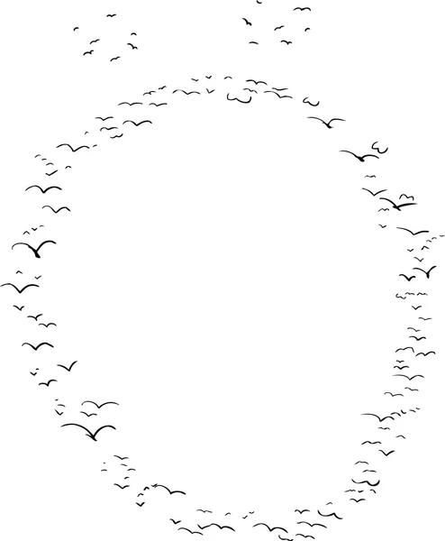 Формирование птиц в диакритическом O — стоковый вектор