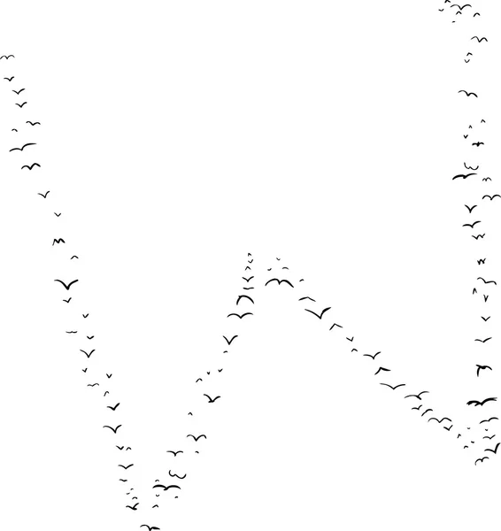 Formation d'oiseaux en W — Image vectorielle