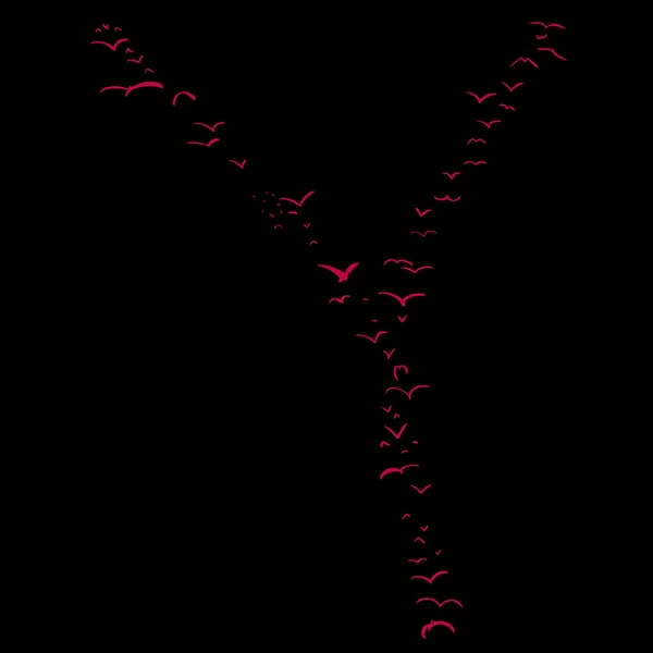 Pták formace v Y — Stockový vektor