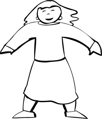 Gülümseyen kadın özetlenen