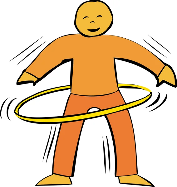 Active Hula Hooping — Stock Vector