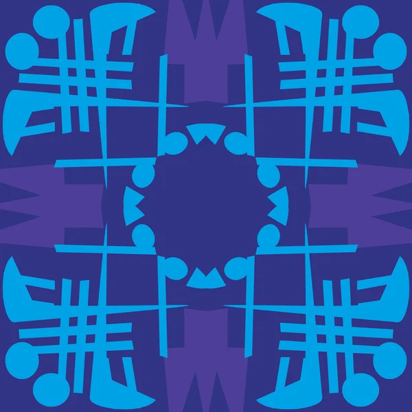 Blauwe symmetrische tegel patronen — Stockvector