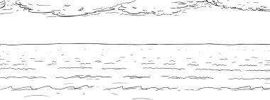 Bulutlar anahat ile okyanus