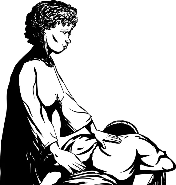 Esquema del hombre recibiendo un masaje en la espalda — Archivo Imágenes Vectoriales